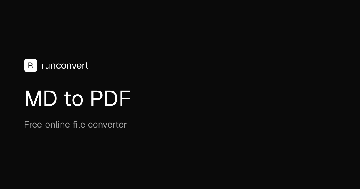 MD to PDF Converter (Online & Free) - RunConvert