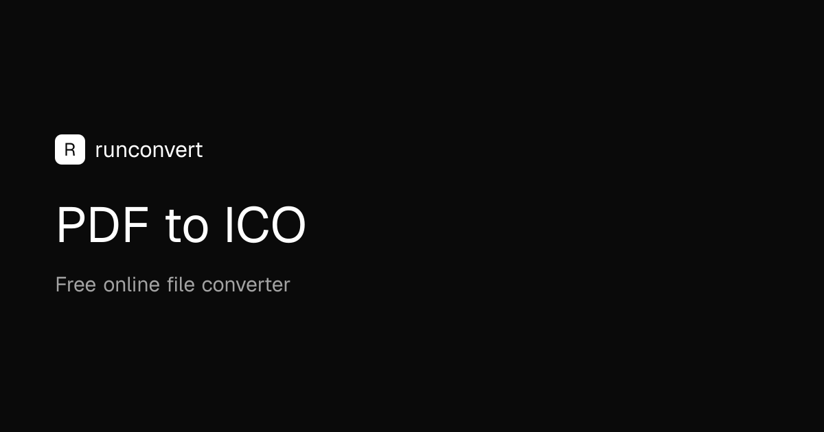 Convertidor de PDF a ICO (En línea y gratis) - RunConvert