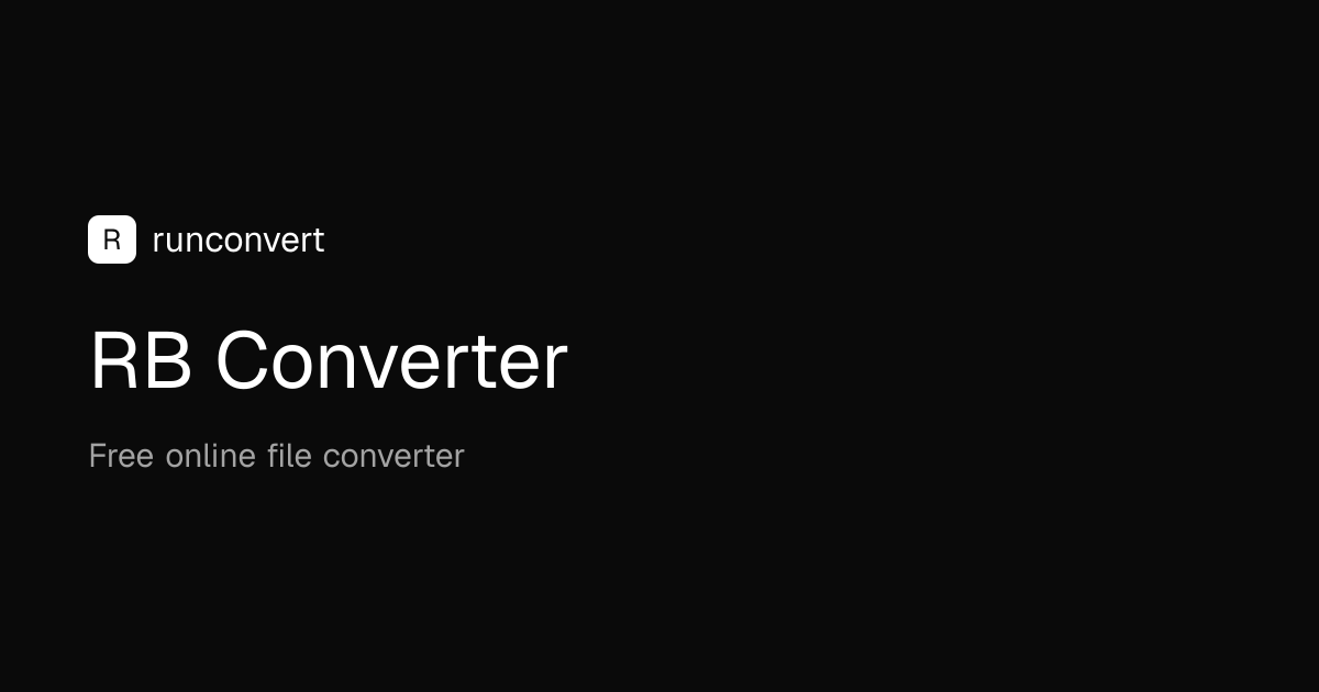 Convertidor de RB (En línea y gratis) - RunConvert