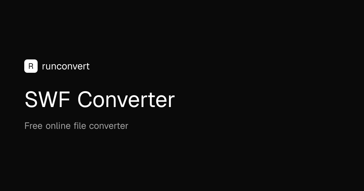 Convertidor de SWF (En línea y gratis) - RunConvert