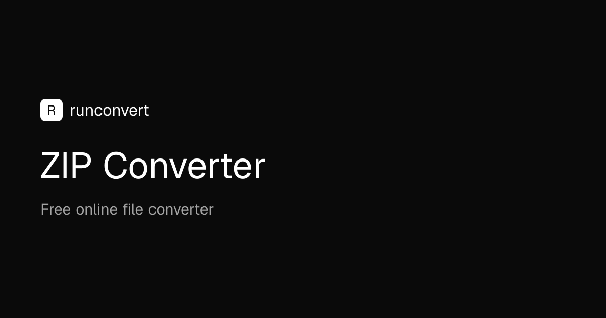 Conversor ZIP (Online e Grátis) - RunConvert