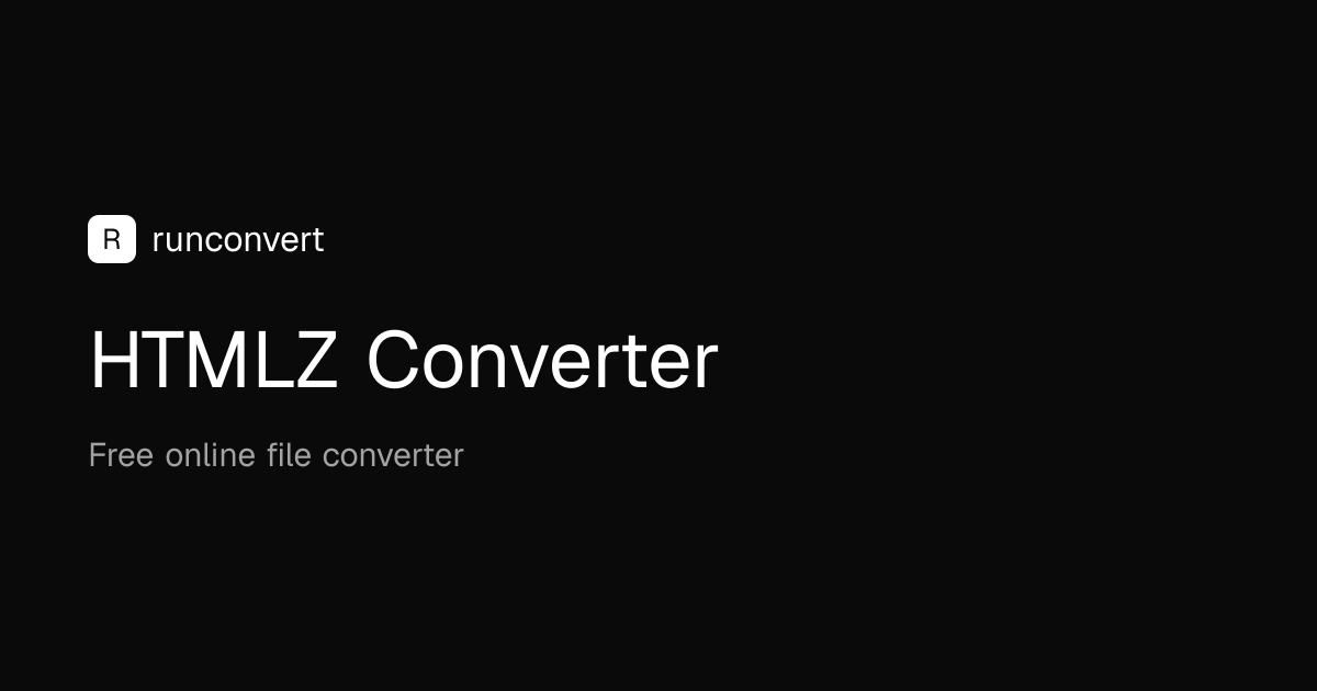 HTMLZ 转换器 (在线 & 免费) - RunConvert